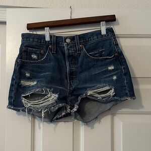 Levi’s Distressed Denim Blue Women's Shorts